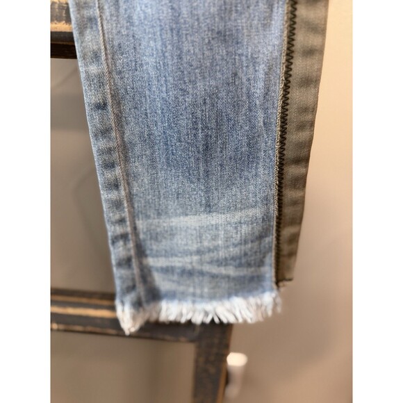 Dear John "Erin Slim Straight" Jeans Distressed Women’s Size 26 Striped Sides - Picture 8 of 12